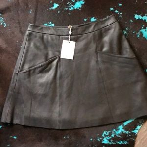 Joie Sz L LEATHER skirt Super Soft Black